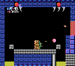 Metroid NES Kraid Fight with Bombs