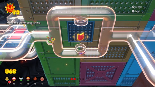 Bowser's Fury Pipe Path Tower Cat Coins