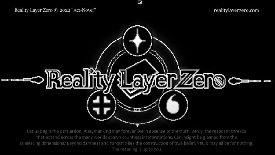 Reality Layer Zero Title Screen